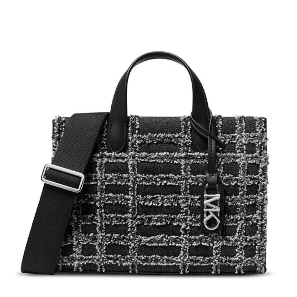 NWT Michael Kors Gigi Small East West Messenger Tote – Black Denim Crossbody